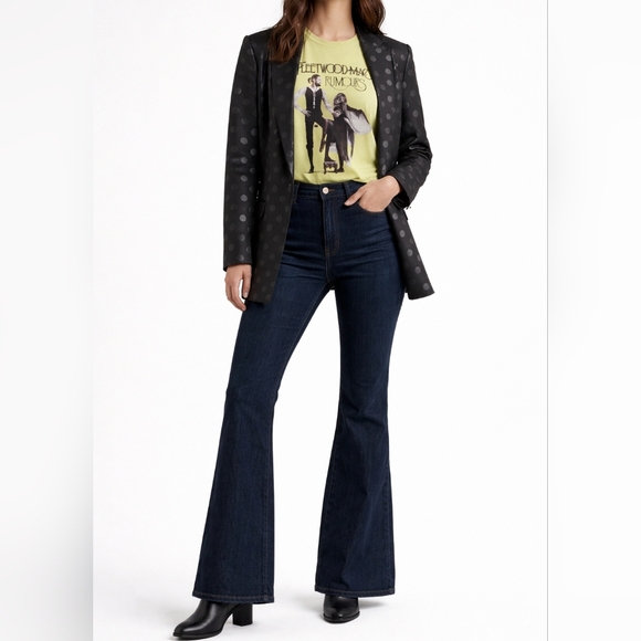 Vintage Jackets & Blazers - VINTAGE LAWRENCE 90s Polka Dot Blazer | L | Black | Retro Tailored Jacket